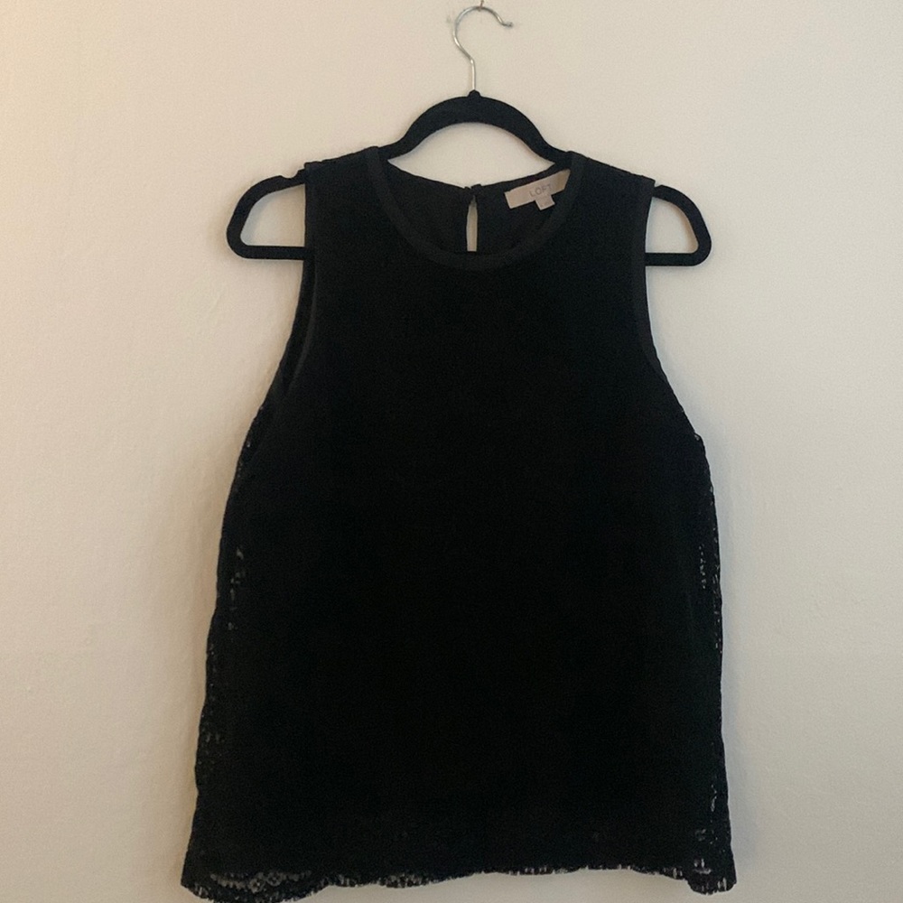 Loft velvet lace top with black lining